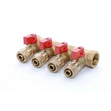 Коллектор  м/п 3/4 х 16 х 4 вых.(красный) Millennium