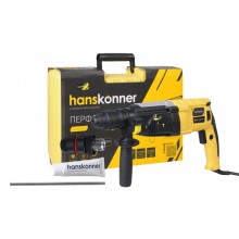 Перфоратор Hanskonner,  850 Вт, 3 реж, 3.2 Дж, 0-5100 уд/м, 4м рез.кабель