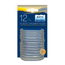 Кольца для штор АК-04 (прозрачные), 12 шт  Bath Plus