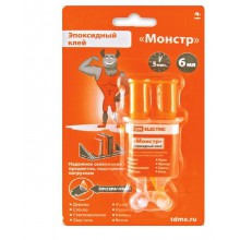 Клей эпоксидный Монстр, прозрачный, шприц, 6 мл TDM