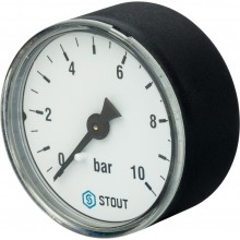 SIM-1009-501008 STOUT Манометр аксиальный. Корпус Dn 50 мм 1/4 , 0...10 бар, кл.2.5