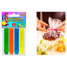 Набор зажимов д/пакетов 14см Клип  (4 шт)