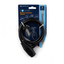 Замок навесной с тросом  Apecs PD-81-80CM велосипедный