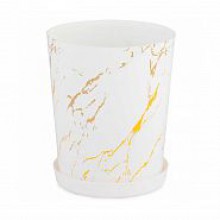 Горшок д/цветов Альтернатива Мрамор, с поддоном, 1,2 л Горшок д/цветов Альтернатива Мрамор, с поддоном, 1,2 л