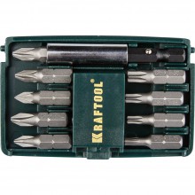 Бита (Набор) 10шт. с магнитным адаптером KRAFTOOL