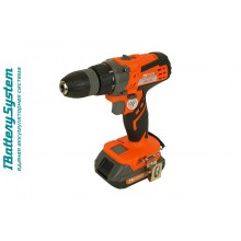 Дрель-шуруповерт аккум СОЮЗ 18В,  2 аккум. 1BatterySystem, 2 А/ч, ПОДСВ, КЕЙС !!!