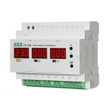 Реле контроля напряжения CP-723 монтаж на DIN-рейке; 100…450 AC 3NO 3х63А) F/F EA04.009.015