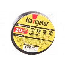 Изолента ПВХ  15мм х 0,13 (рул.20м)чер. Navigator