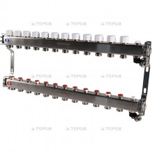 Кол. группа  б/расх. 1х-12 вых. нерж. ROMMER в сборе с клапаном вып. воздуха и сливом