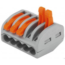 Клеммник 5*  с защелкой  WAGO 222-415 (0,5-4,0) (40шт)