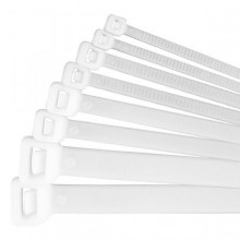 Хомут гибкий 350*(4,8-5) бел. нейл. (100шт в уп.) Rexant 07-0350