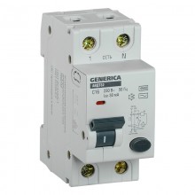 Диф. ИЭК АВДТ-32 16/30/2П C 1п+N тип A 6kA GENERICA | MAD25-5-016-C-30 | 6 в упак.