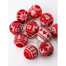 Гирлянда Скандинавский стиль 2.4м (1.8+0.6м) 10 вязаных декоративн. шаров d6см элемен Гирлянда Скандинавский стиль 2.4м (1.8+0.6м) 10 вязаных декоративн. шаров d6см элемен