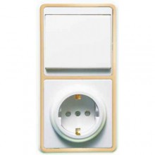 Блок СП БКВР-034 Бэлла бел (1кл вык+розетка с/з+з/ш (56 в упак.)