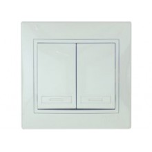 Выкл. СП 2-кл. IP20 10А, бел./бел. Мира Lezard 701-0202-101