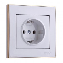 Розетка СП 1-м IP20 16А, с/з бел. с бок вставкой золот. РЭЙН Lezard 703-0226-122 Розетка СП 1-м IP20 16А, с/з бел. с бок вставкой золот. РЭЙН Lezard 703-0226-122