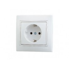 Розетка СП 1-м IP20 16А, с/з бел./бел.керам. Мира 701-0202-122 Розетка СП 1-м IP20 16А, с/з бел./бел.керам. Мира 701-0202-122
