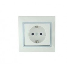 Розетка СП 1-м IP20 16А, с/з бел./сер керам Мира 7701-0215-122 Розетка СП 1-м IP20 16А, с/з бел./сер керам Мира 7701-0215-122