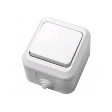 Выкл. ОП 1-кл. IP44 10А, бел. п/герм. 18300 (10 в упак.)