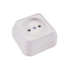 Розетка ОП 1-м IP20 16А, б/з бел. квадр. MAKEL 45102