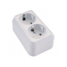 Розетка ОП 2-м IP20 16А, с/з бел. MAKEL 45182