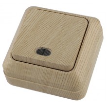 Выкл. проход. ОП 1-кл. с подсветкой  IP20 10А, соснаЛадога TDM