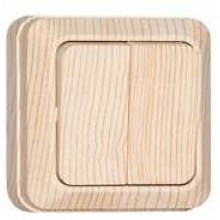 Выкл. ОП 2-кл. IP20 10А, сосна. Олимп (10/200)