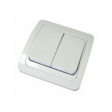 Выкл. СП 2-кл. IP20 10А, бел. Валери В0023 (10/200)