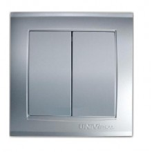 Выкл. СП 2-кл. IP20 10А, серебро Бриллиант 10А (10/100)