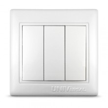 Выкл. СП 3-кл  IP20 10А, Севиль  бел. UNIVersal C0043