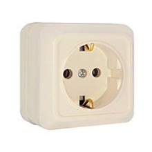 Розетка ОП 1-м IP20 16А, с/з беж. Олимп Б-О0028 (10/200)