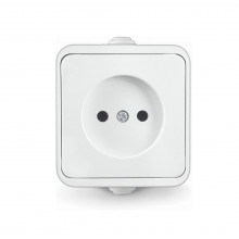 Розетка ОП 1-м IP44 16А, б/з бел. Клио К2222 (10/200)