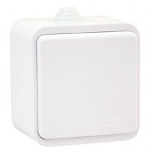 Розетка ОП 1-м IP44 16А, с/з бел. Клио  с крышкой  К2229 (10/200)