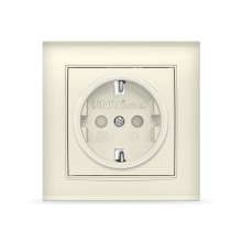 Розетка СП 1-м IP20 16А, с/з з/ш сл.кость Бриллиант UNIVersal 7948851 (10/100)