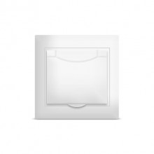 Розетка СП 1-м IP20 16А, с/з с крышкой бел. Севиль  UNIVersal С0029