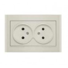 Розетка СП 2-м IP20 16А, б/з сл.кость Бриллиант (10/100)