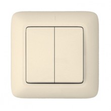 Выкл. СП 2-кл. IP20  6А, сл. к. Прима С56-043 (90 в упак.)