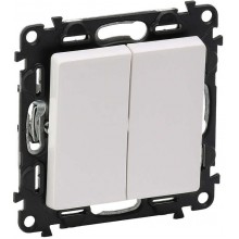 Механизм выкл. 2-кл. СП Valena Life 10А IP20 250В с лиц. панелью безвинт. зажимы бел. Leg 7524