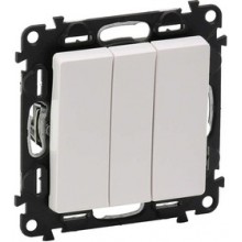 Механизм выкл. 3-кл. СП Valena Life 10А IP20 250В с лиц. панелью безвинт. зажимы бел. Leg 752403