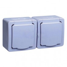 Розетка ОП 2-м IP54 16А, с/з бел. с крышкой ИЭК Гермес РСб22-3-ГПБб ERMP22-K01-16-54-EC Розетка ОП 2-м IP54 16А, с/з бел. с крышкой ИЭК Гермес РСб22-3-ГПБб ERMP22-K01-16-54-EC