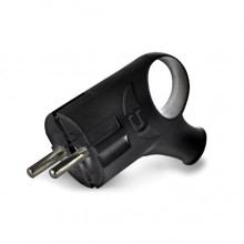 Вилка  с/з угл.с ушком чер.16А А0112 У (35 в упак.) UNIVersal