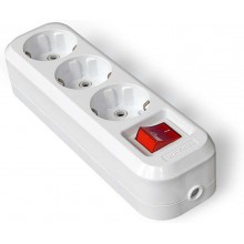 Колодка удл. 3Н с/з АВС-пл с выкл. S-303У (100 в упак.)