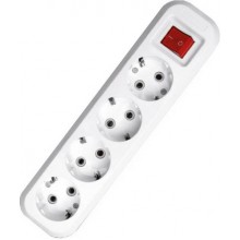 Колодка удл. 4Н с/з  АВС-пл с выкл. S304У (100 в упак.)