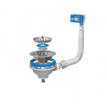 Перелив гибкий для мойки АНИ Пласт N305S с прямоугольным вертикальным корпусом 3 1/2 дюйма