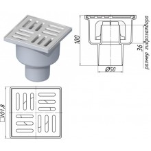 Трап вертик. 50 нерж. реш. 10х10 ТА5202 АНИ (16)
