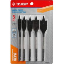 Сверло по дереву перовое (набор 5 шт.) с боковыми прорезателями (12-25) ЗУБР Сверло по дереву перовое (набор 5 шт.) с боковыми прорезателями (12-25) ЗУБР