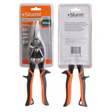 Ножницы по металлу STURM 25 см, пряморежущие, обрез. рукоятки