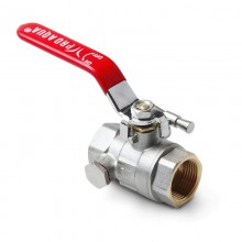 Кран шар.   1/2 с дренажом и воздухоотводчиком г/г рыч. полнопрох. Pro Aqua