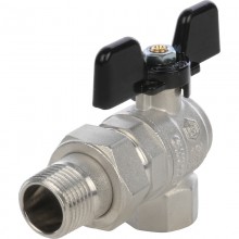 Кран шар. со сг. вн.-нар.    угл.   1/2  STOUT полнопрох. баб. | 20/80 в упак.