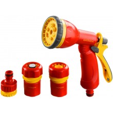 Набор для шланга 3/4 GRINDA 4 предмета (пистолет+3насадки)